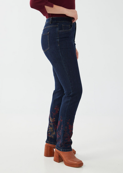 Suzanne Fall Floral Embroidered Jeans