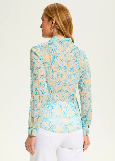 Crinkle Printed Shirt, Kaleidoscope Print