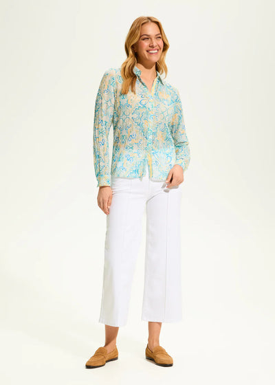 Crinkle Printed Shirt, Kaleidoscope Print