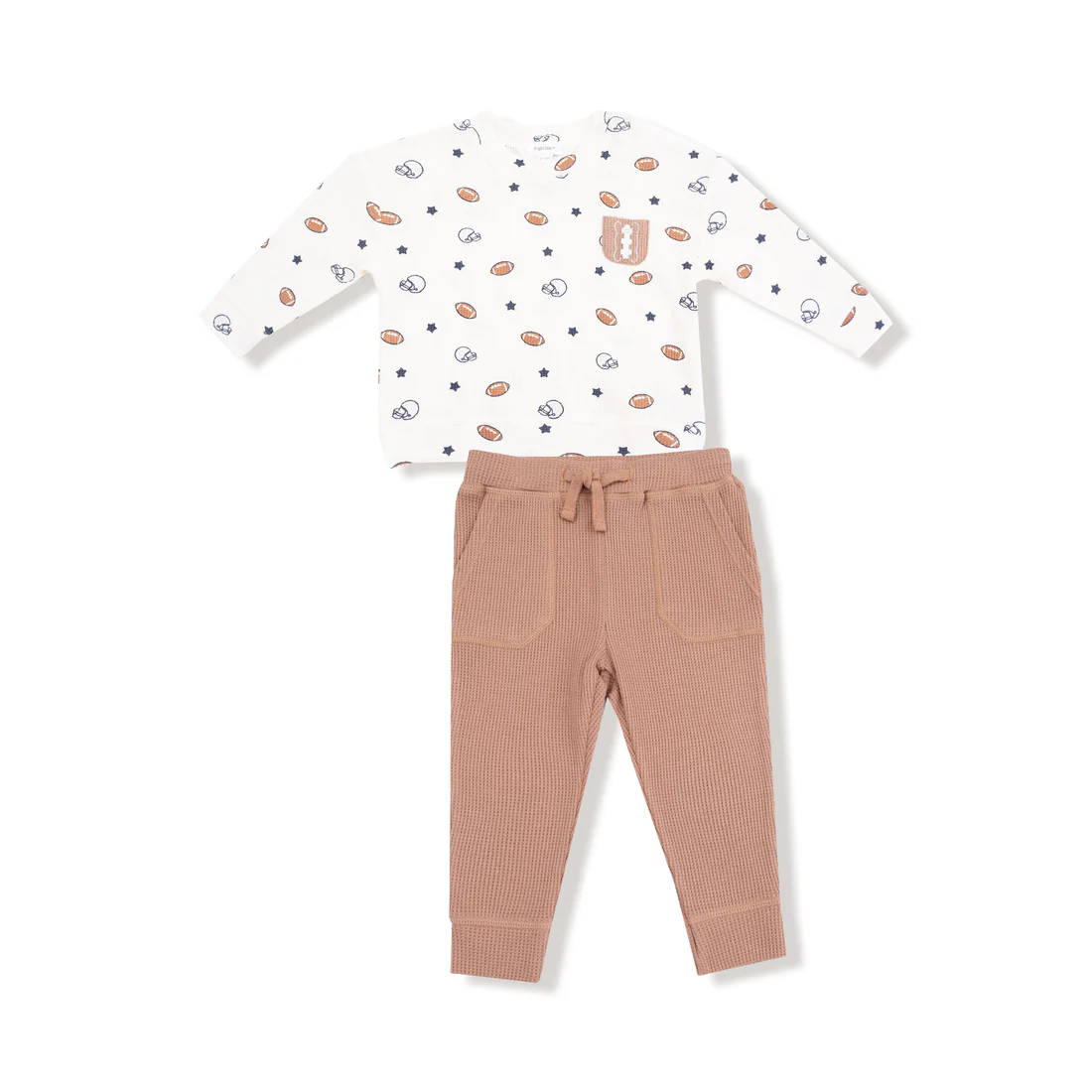 Footballs and Stars  Drop Sleeve Shirt with Pocket and Jogger