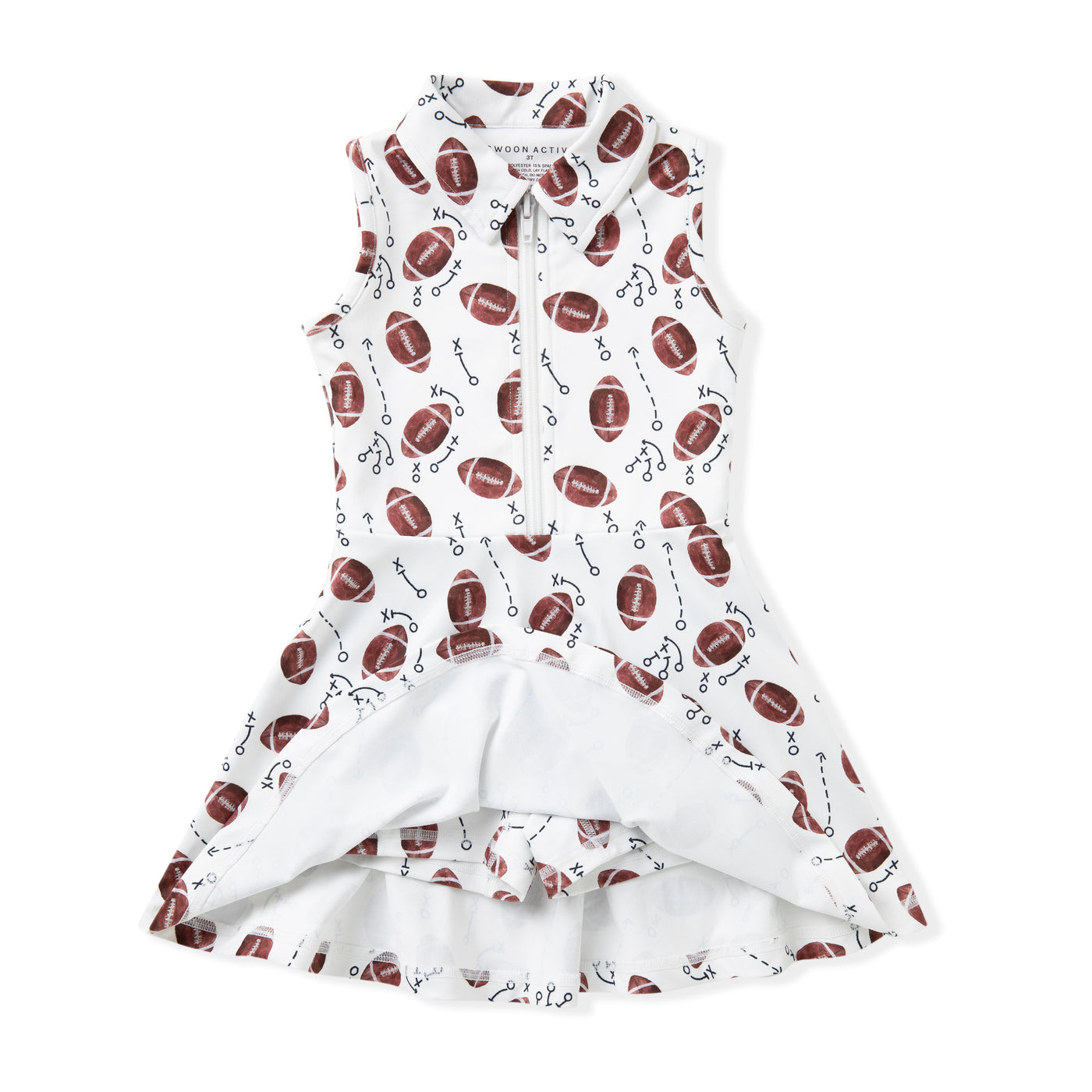 White Football Collared Tennis Dress