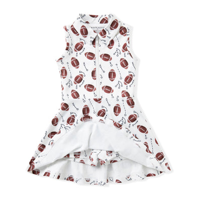 White Football Collared Tennis Dress