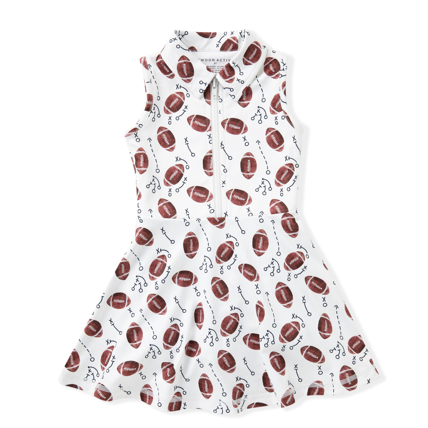 White Football Collared Tennis Dress
