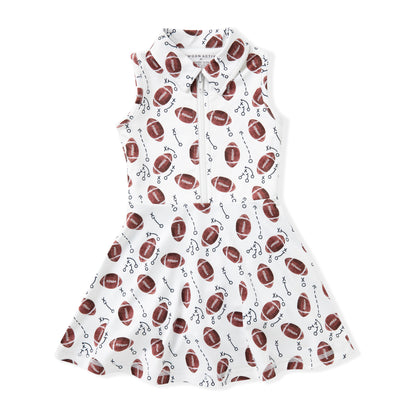 White Football Collared Tennis Dress