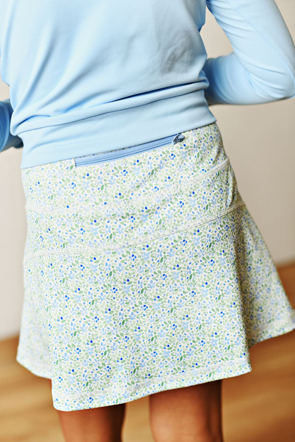 Blue Floral Tennis Skort