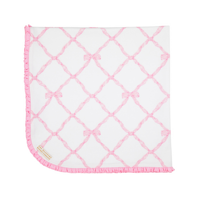 Baby Buggy Blanket - Belle Meade Bow With Pier Party Pink