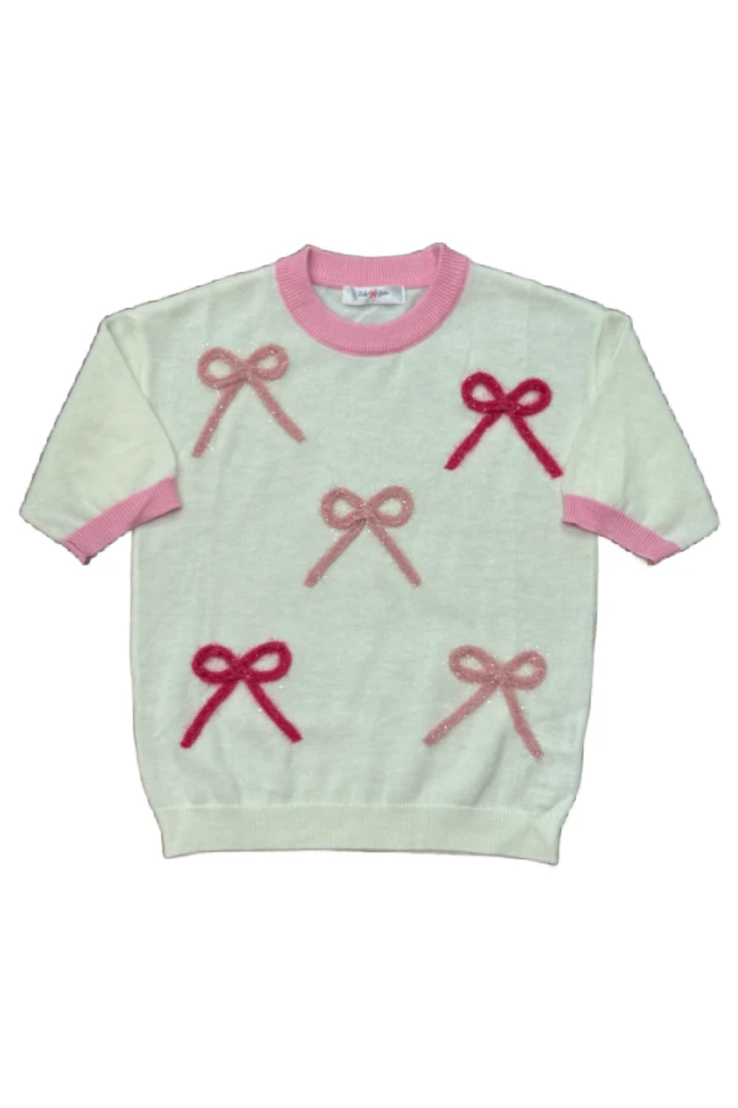 Pink Bows Cream Sweater