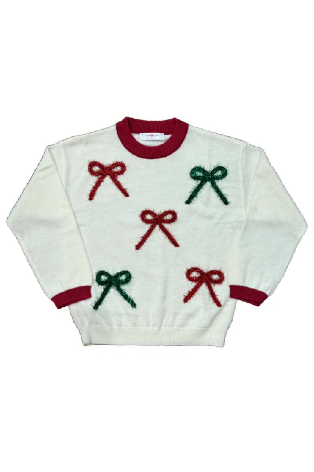 Christmas Bows Cream Sweater