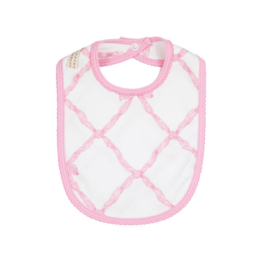 Burp Me Bib - Belle Meade Bow With Pier Party Pink