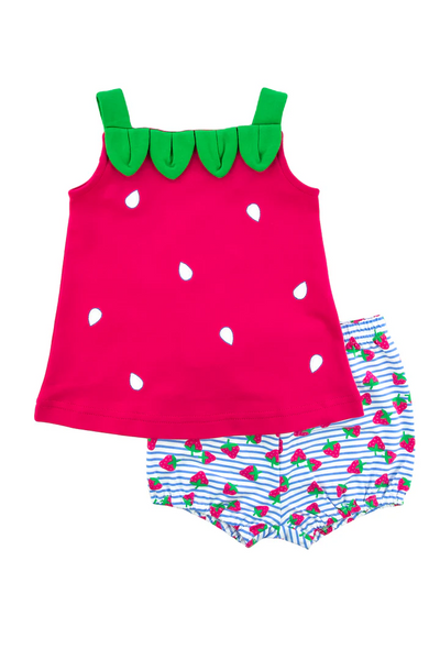Strawberry Knit Top & Bloomer Set