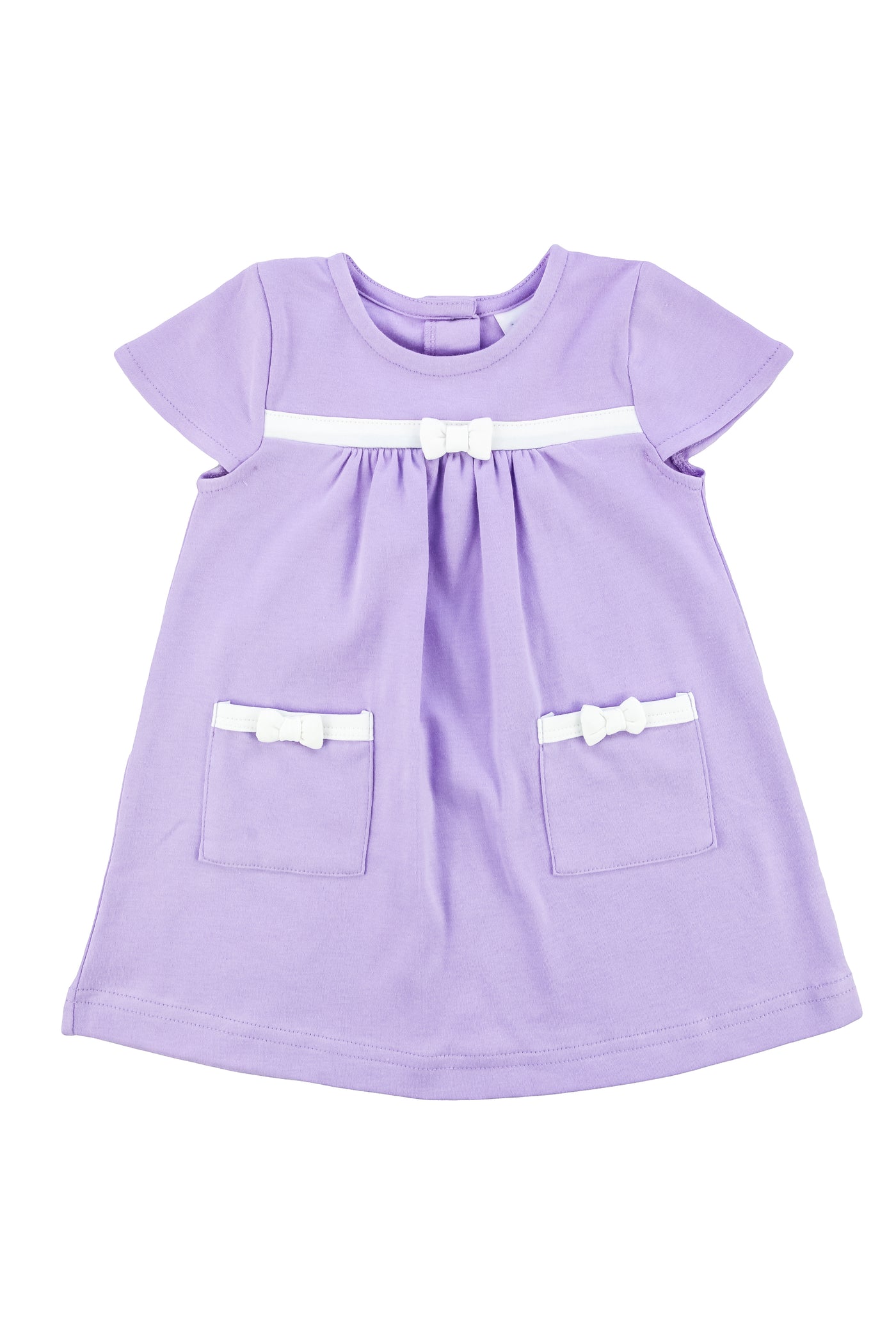 Purple Knit Dress with Bow Pockets