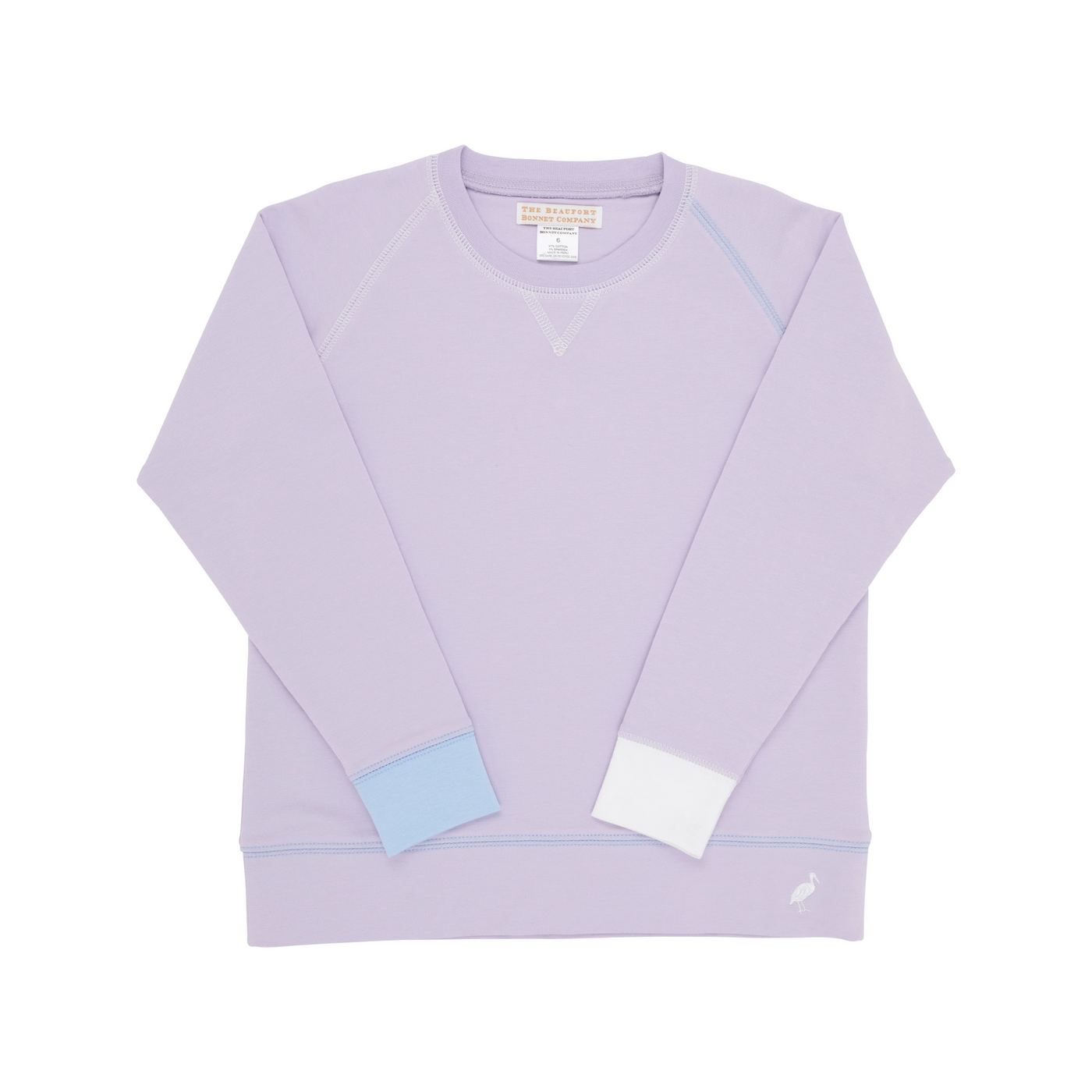 Cassidy Comfy Crewneck - Lauderdale Lavender With Worth Avenue White And Beale Street Blue