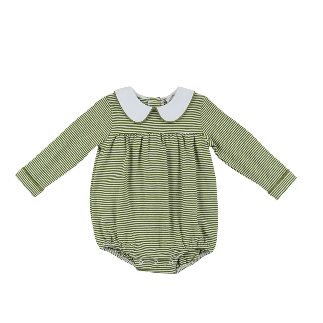 Sage Stripe Boys Channing Classic Long sleeve Bubble