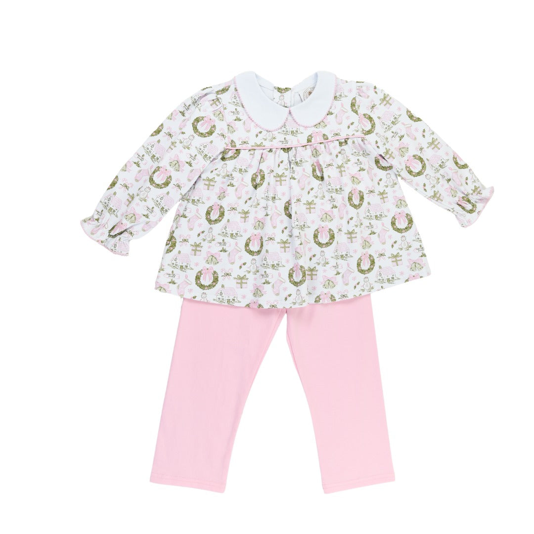 Christmas Toile Girls Collins Classic Legging Set