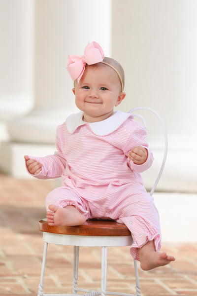 Claire Romper- Pink Stripe