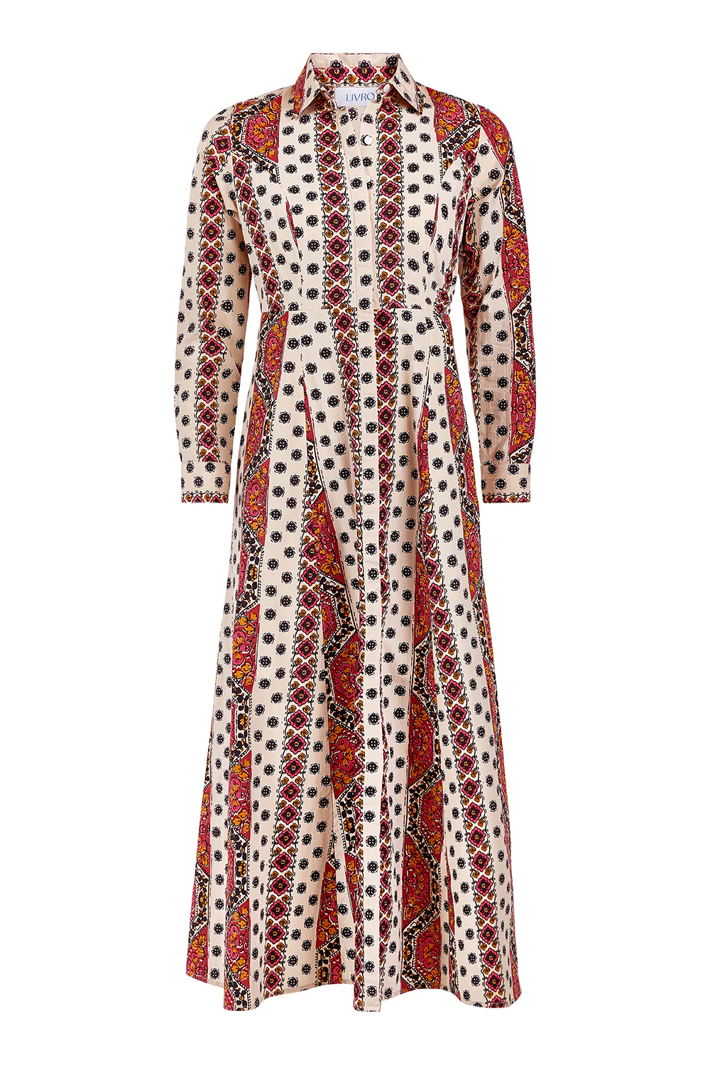Classic Shirtdress, Crimson Mosaic
