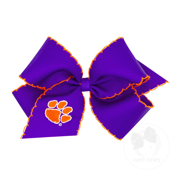 King Embroidered Moonstich Gameday Bows (Clemson, USC, UGA, & Tennessee)