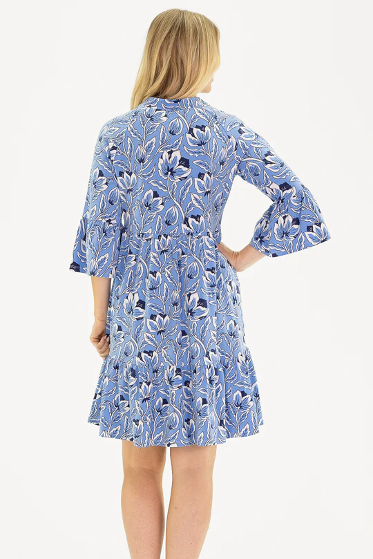 The Eveline Dress in Blue Blossom
