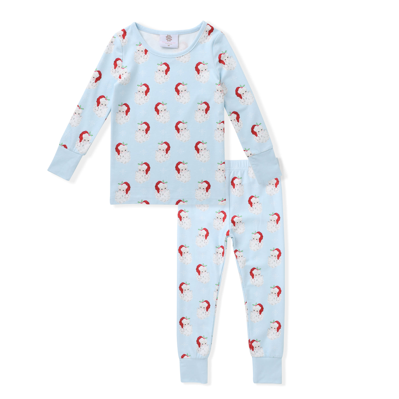 Santa Baby Blue Butterknit 2 PC Pajama Set