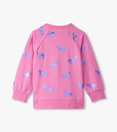 Shimmer Horses Raw Edge Pullover