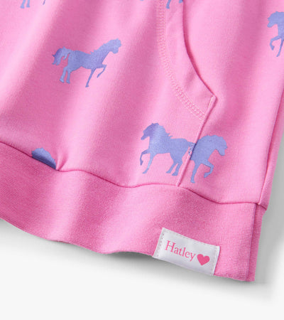 Shimmer Horses Raw Edge Pullover