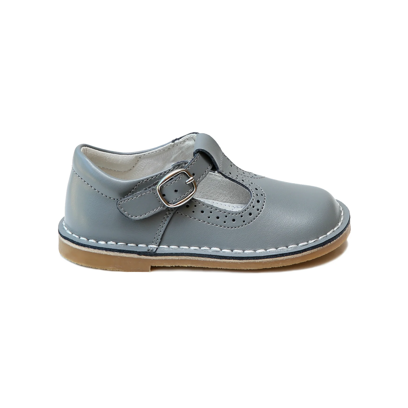 Frances Perforated T-Strap MJ - Grey