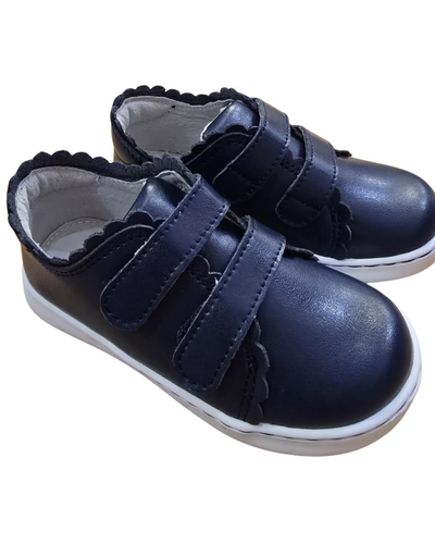 Caroline Scalloped Sneaker - Navy