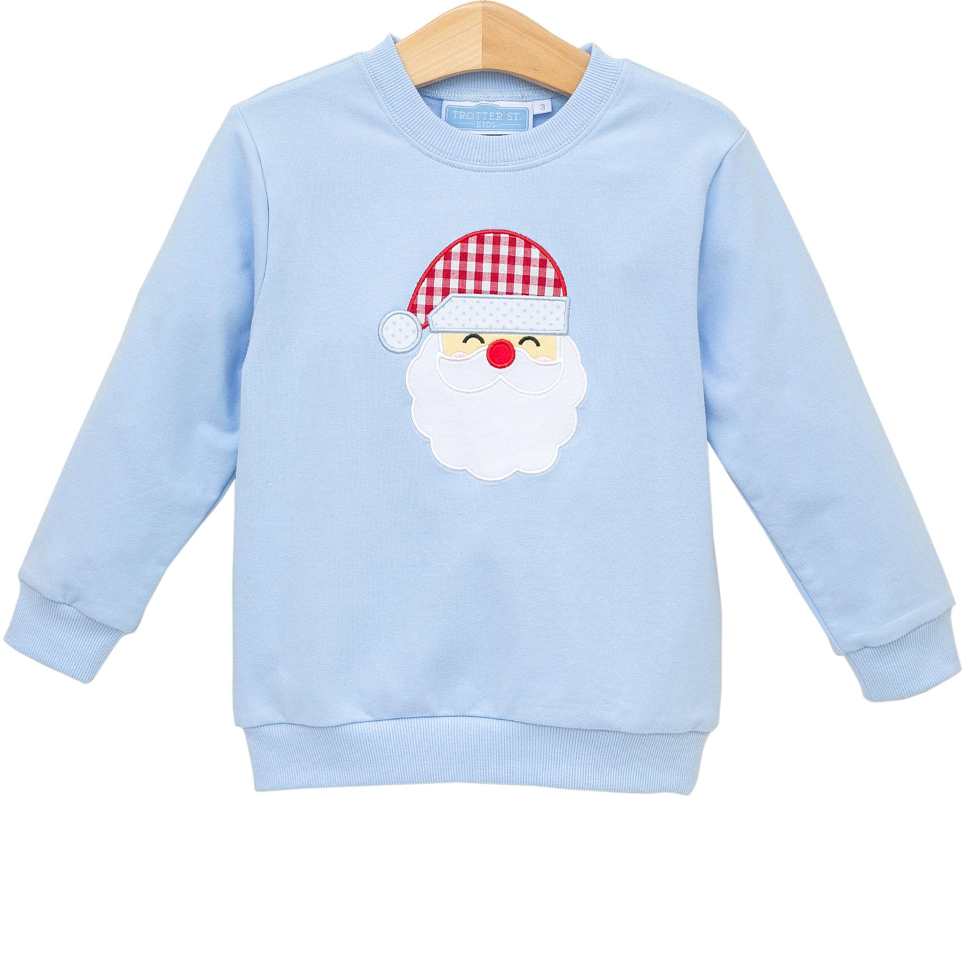 French Terry Pullover- Santa (Light Blue)