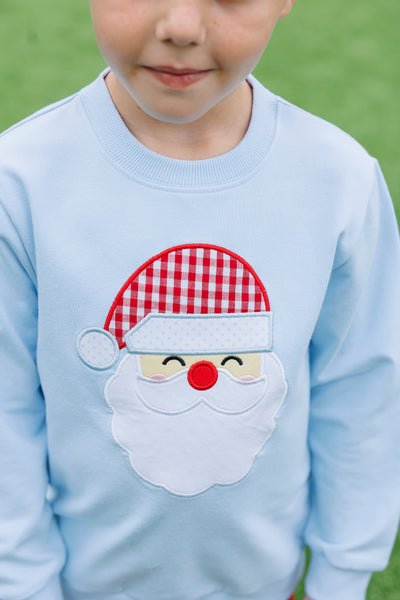 French Terry Pullover- Santa (Light Blue)