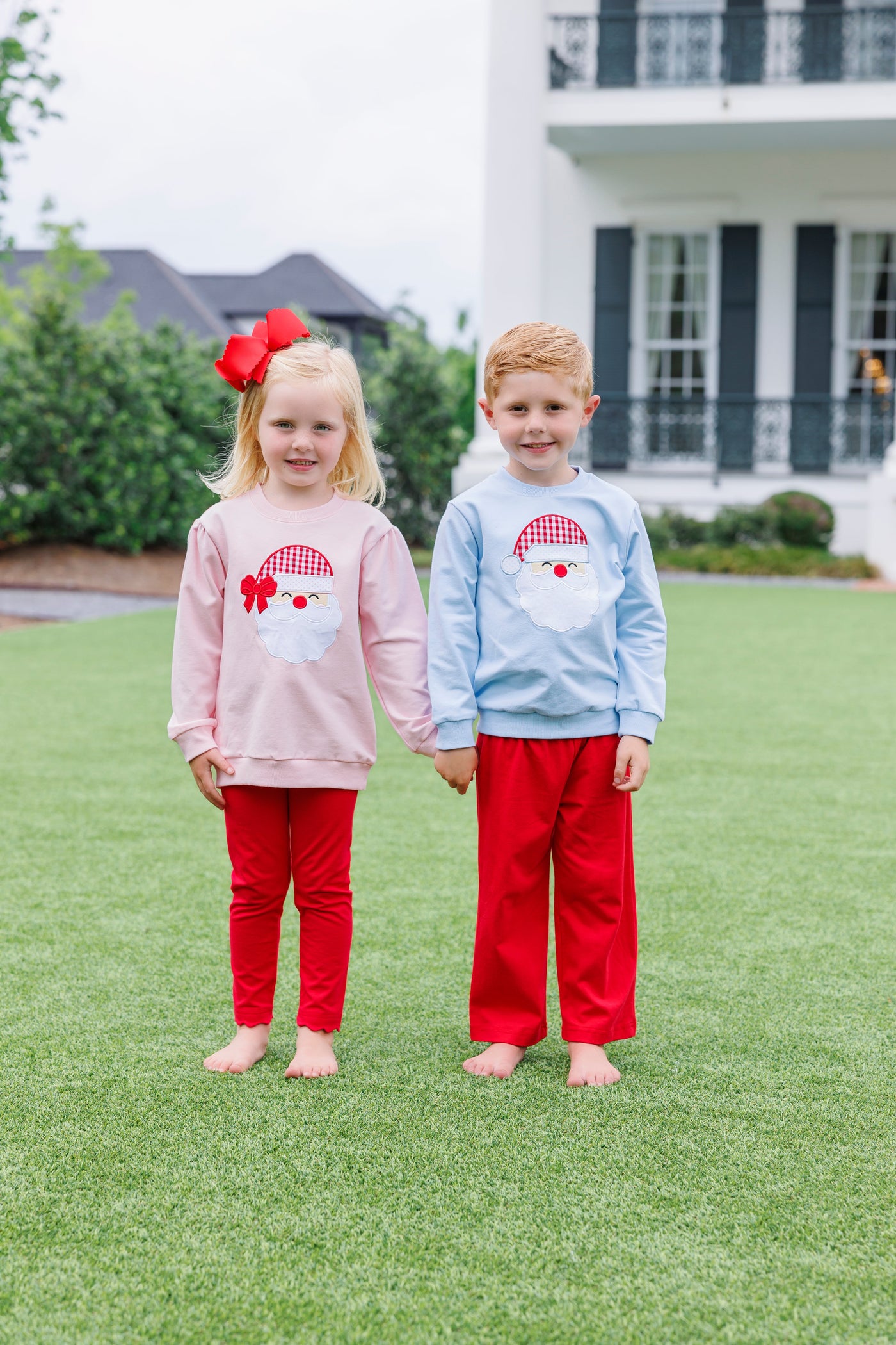 French Terry Pullover- Santa (Light Blue)