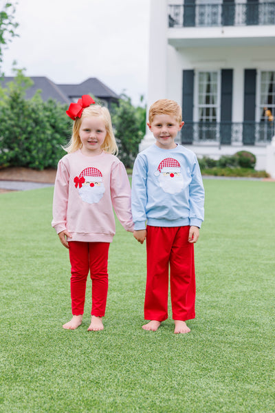 French Terry Pullover- Santa (Light Blue)