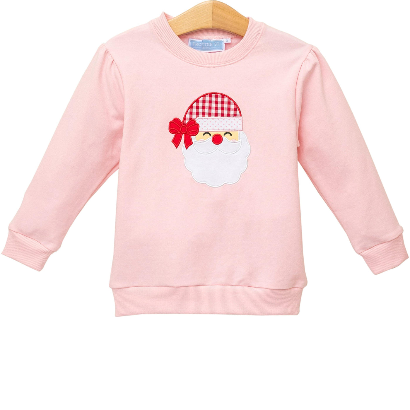 French Terry Pullover- Santa (Light Pink)