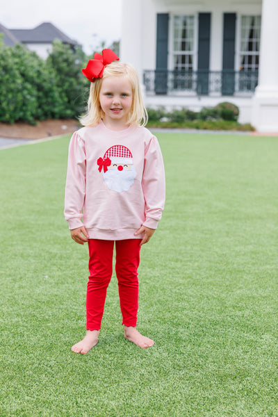 French Terry Pullover- Santa (Light Pink)