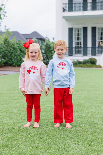 French Terry Pullover- Santa (Light Pink)