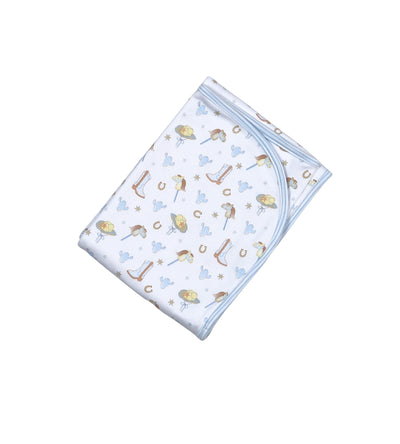 Howdy Baby Pima Receiving Blanket