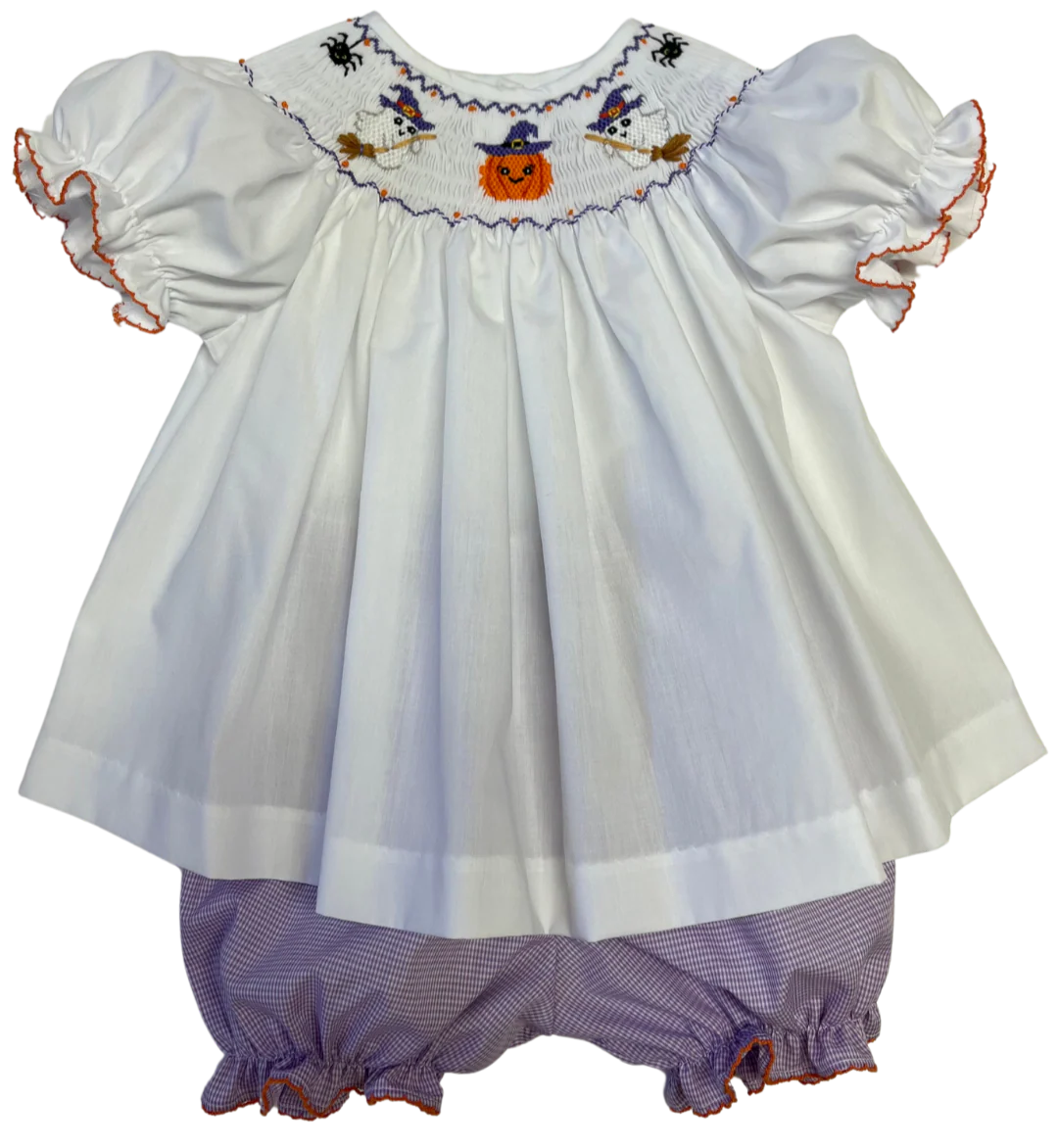 Emma Halloween Smocked Bloomer Set