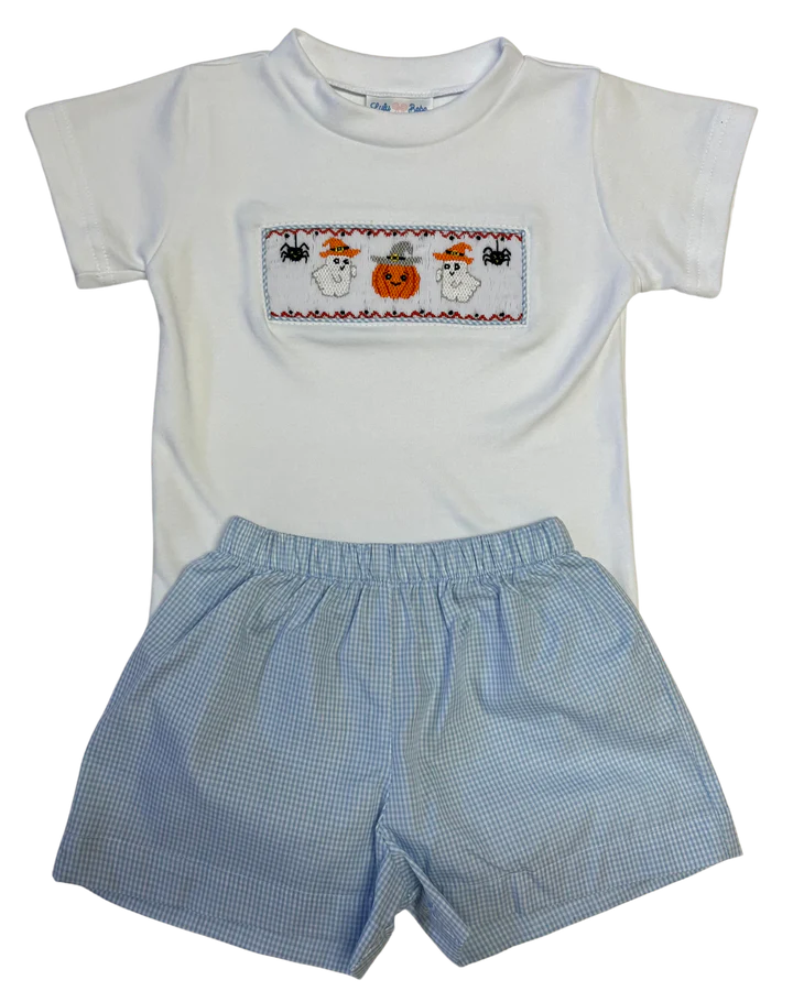 Tom Halloween Smocked Short Set