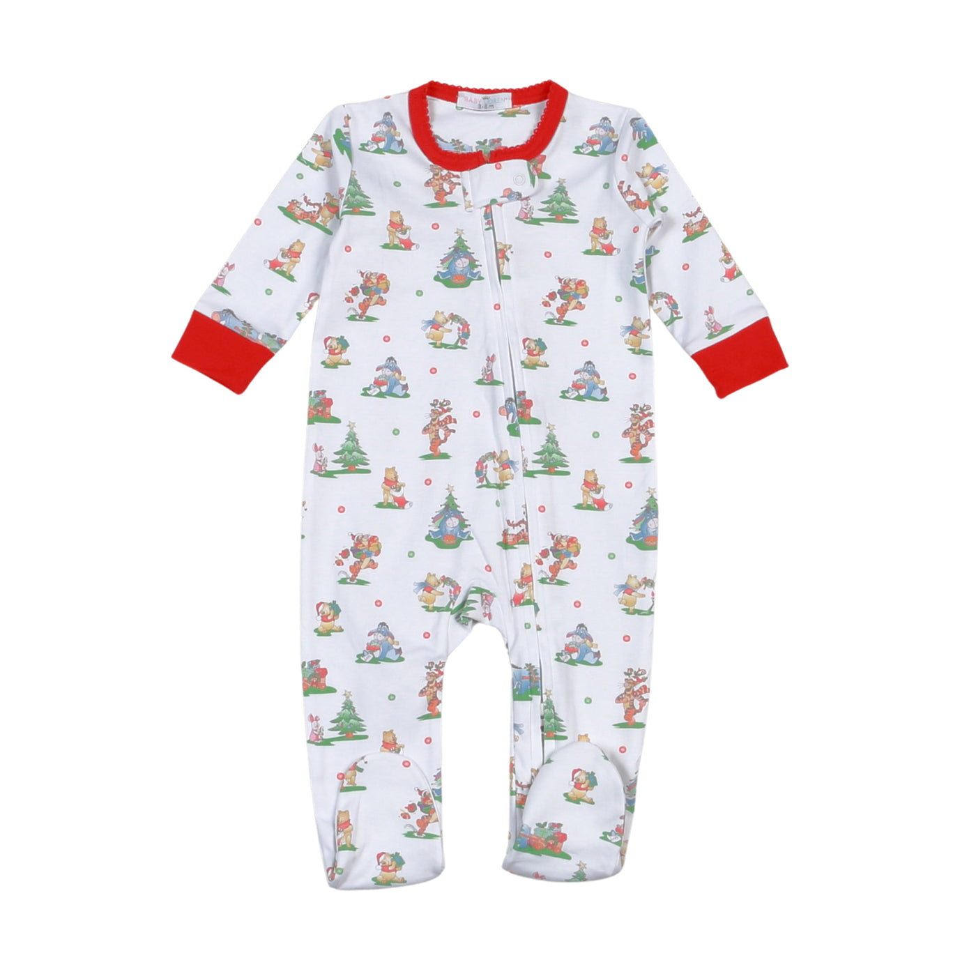 Jingle Bear Joy Pima Zipper Footie
