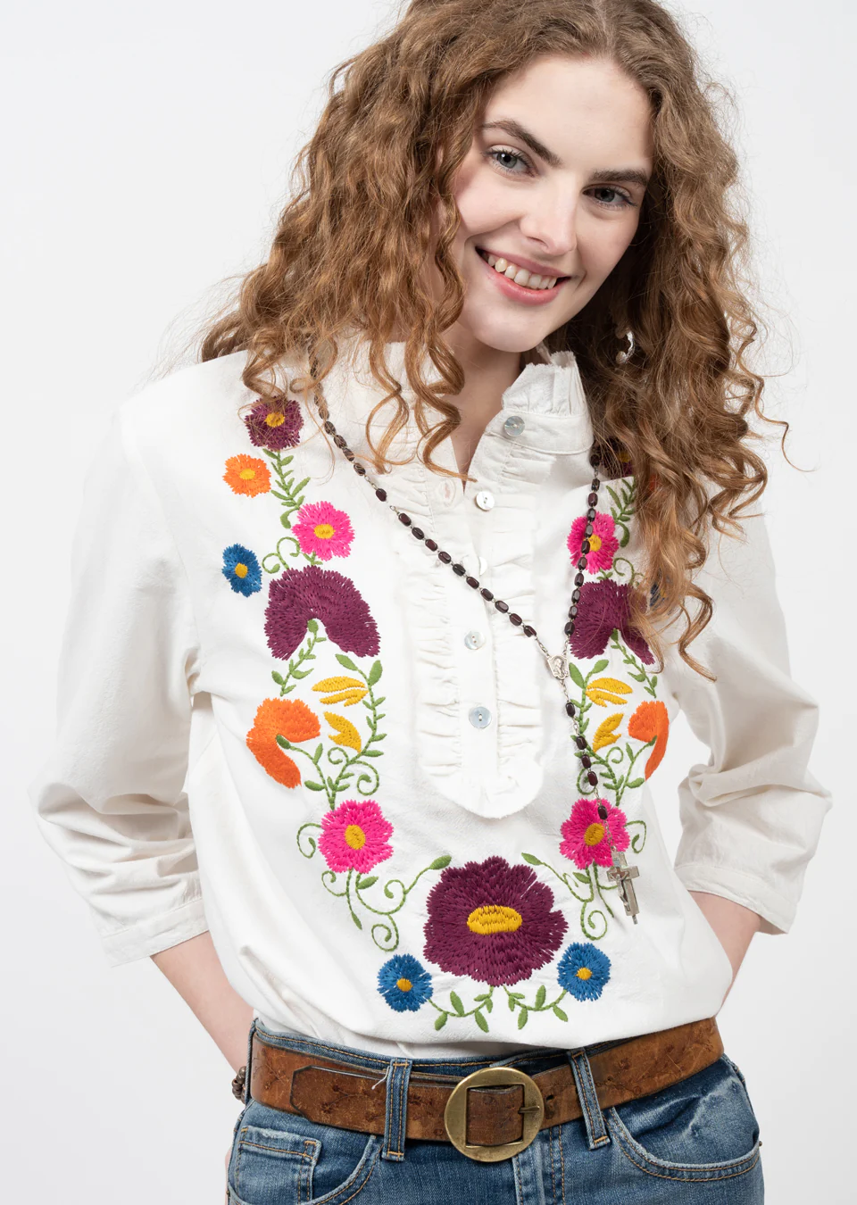 Juana Embroidered Top - Cream