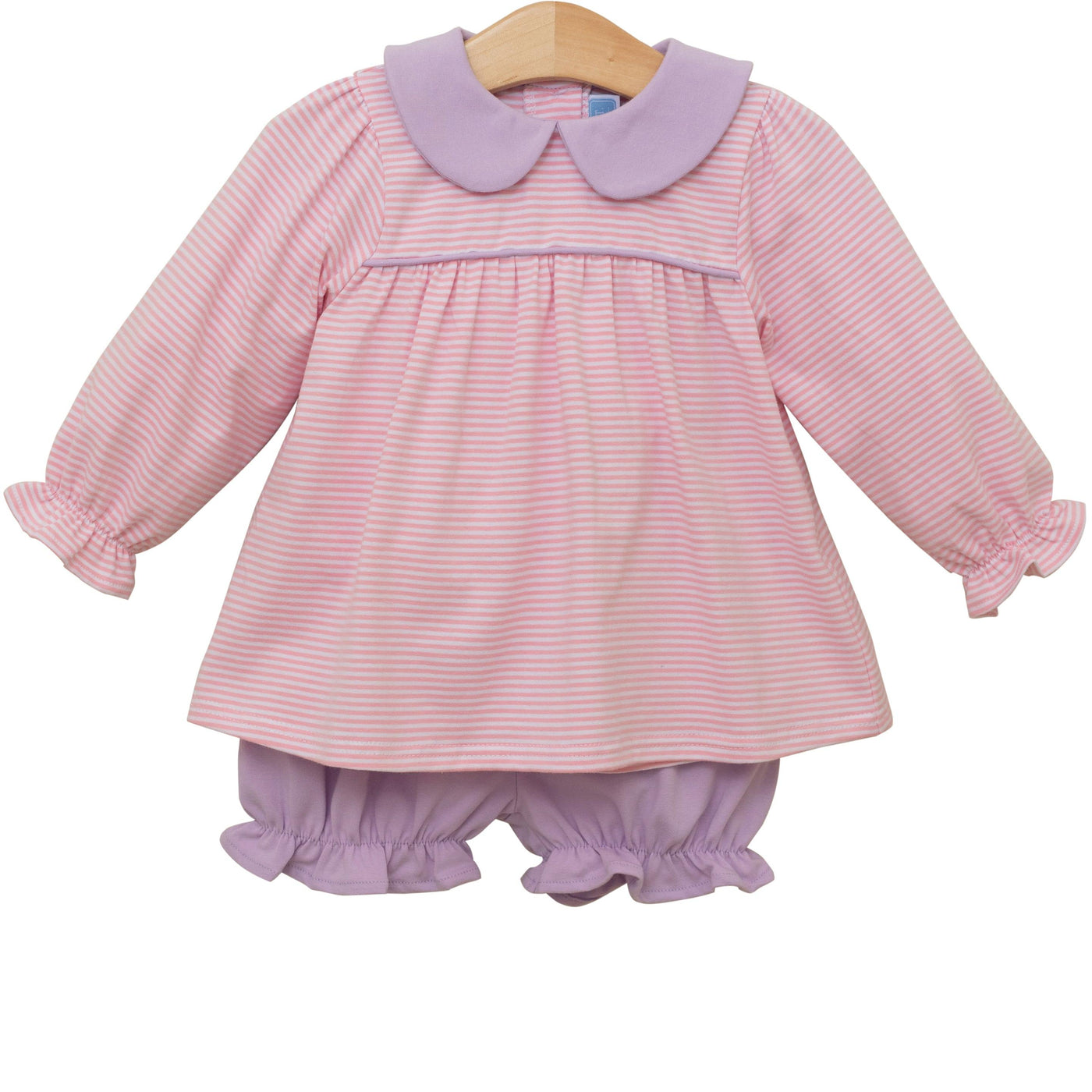 Katherine Bloomer Set- Light Pink Stripe/Lavender