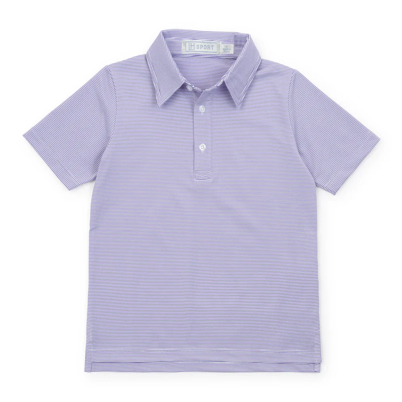 Will Boys' Performance Polo by LH Sport - Purple Stripes