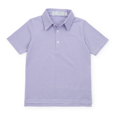 Will Boys' Performance Polo by LH Sport - Purple Stripes