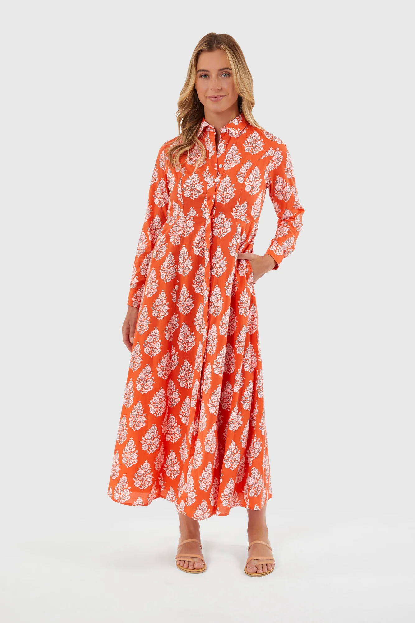 Classic Shirt Dress, Flower Bunch