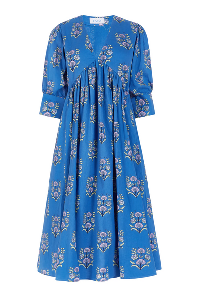 Ingrid Dress, Cornflower Mughal