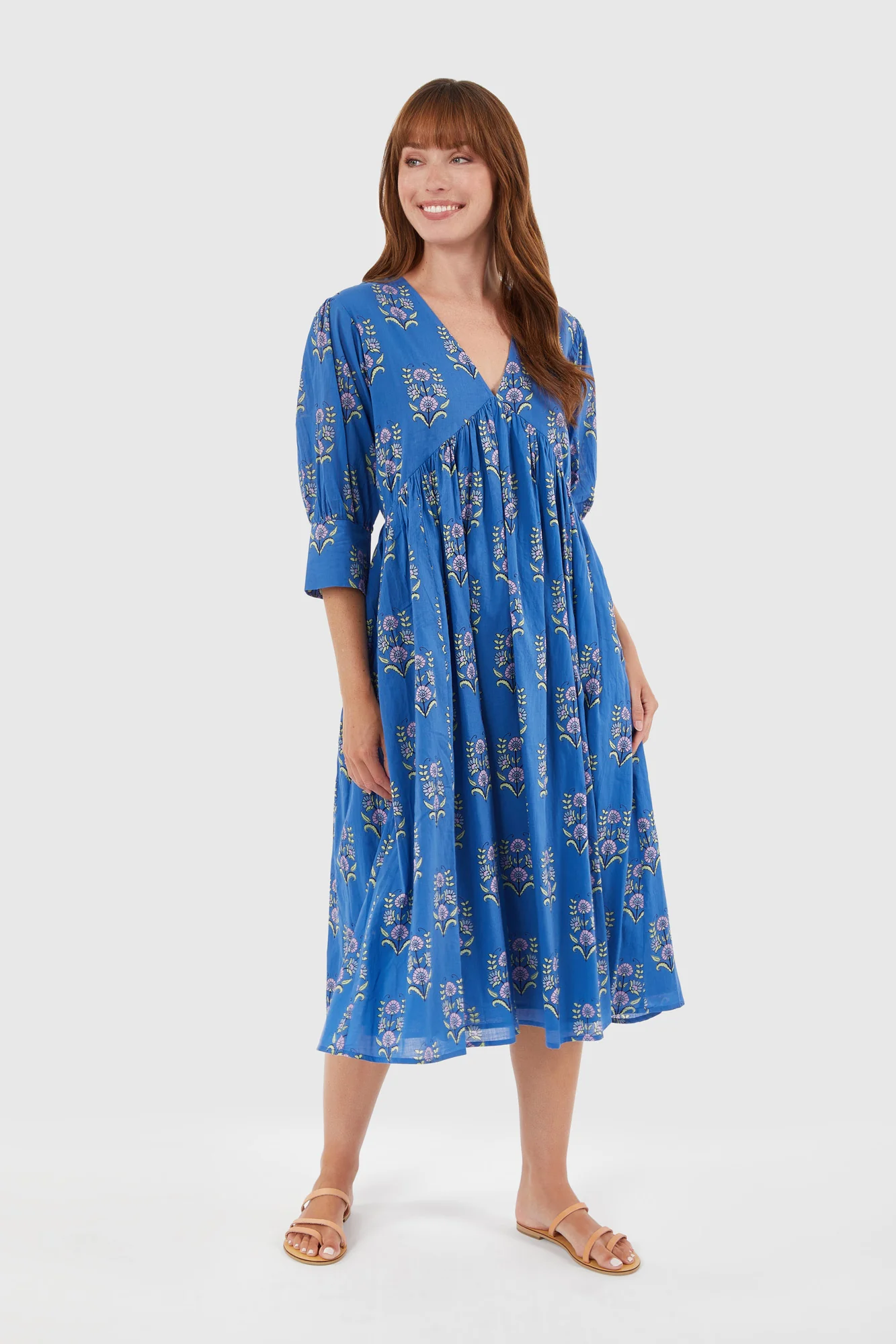Ingrid Dress, Cornflower Mughal