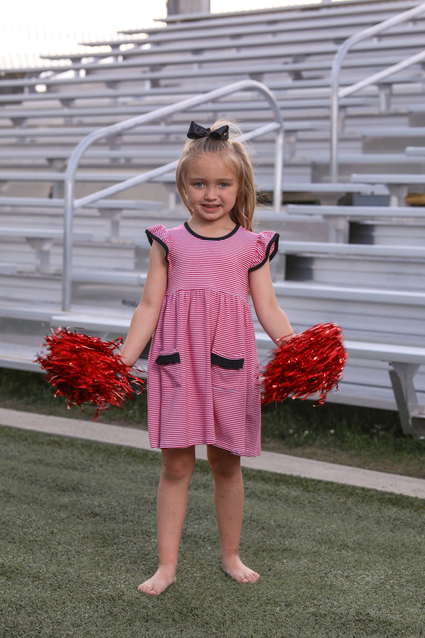 Lucy Game Day Dress - Red & Black