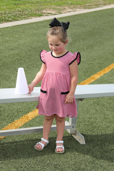 Lucy Game Day Dress - Red & Black