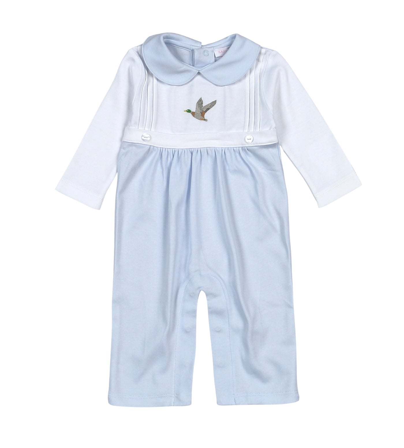 Blue Mallard Ducks Hand Embroidered Romper
