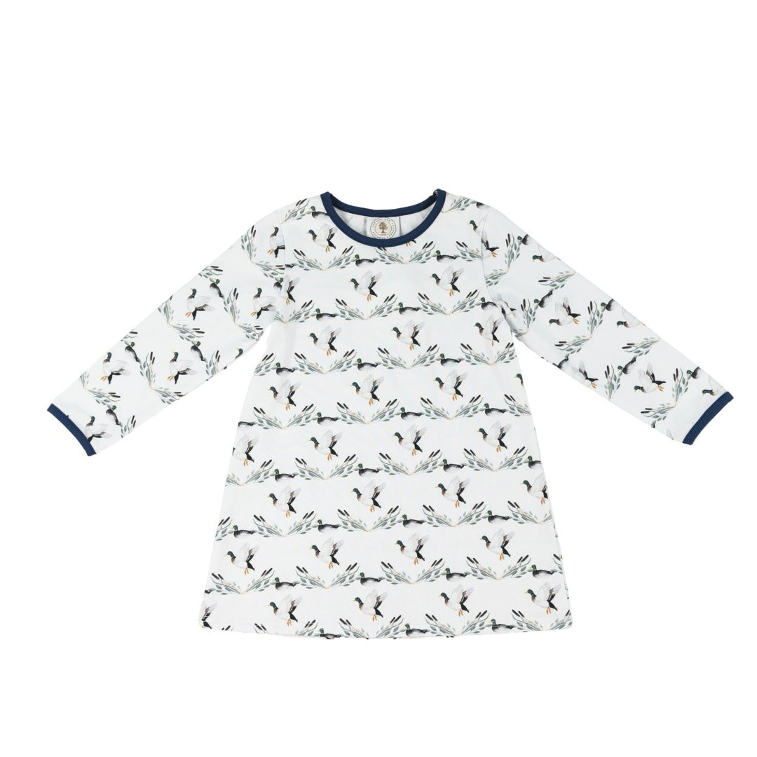 Mannered Mallards Girls Susie Swing Long Sleeve Dress