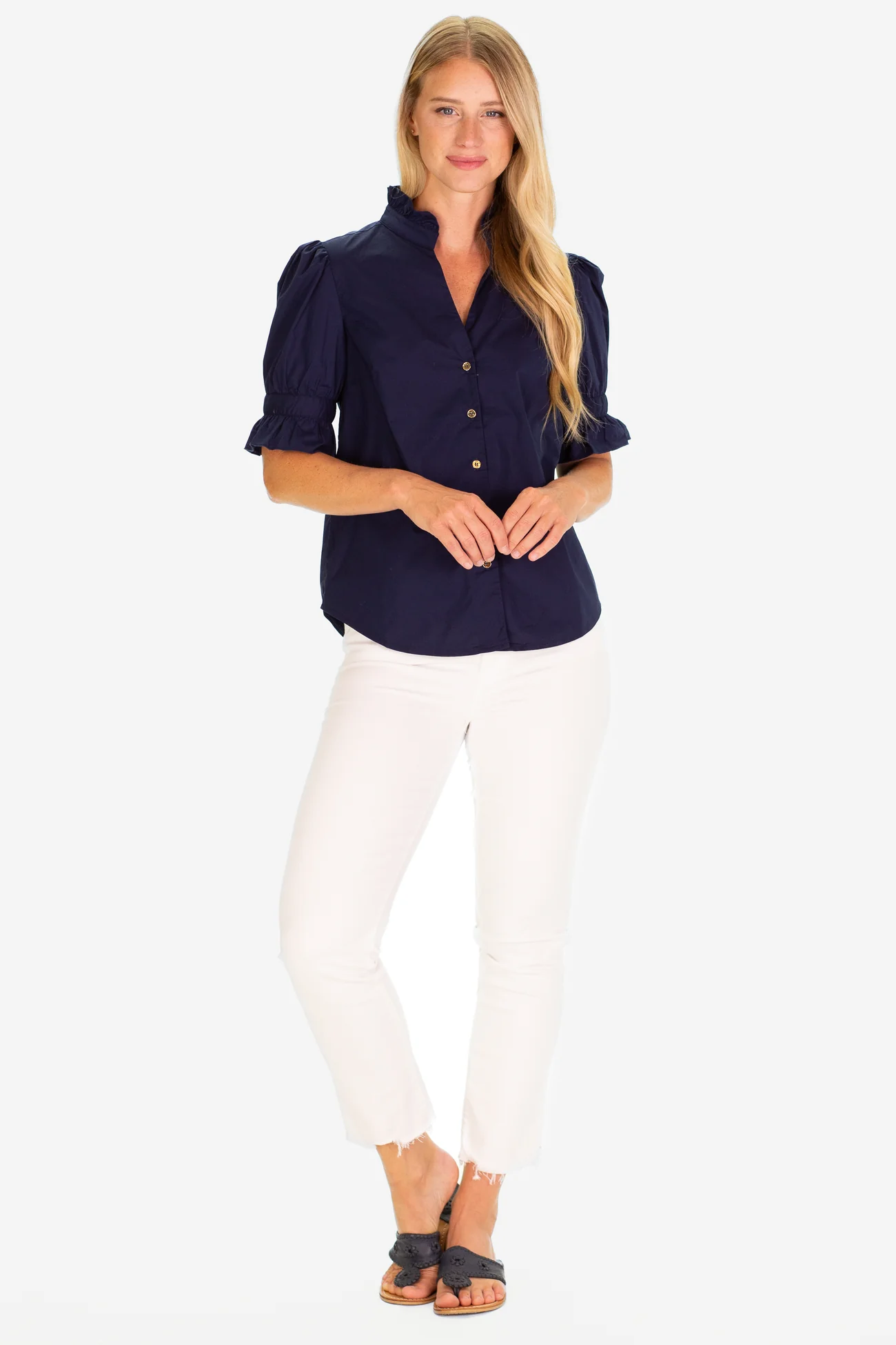 Marlow Top - Navy Stretch